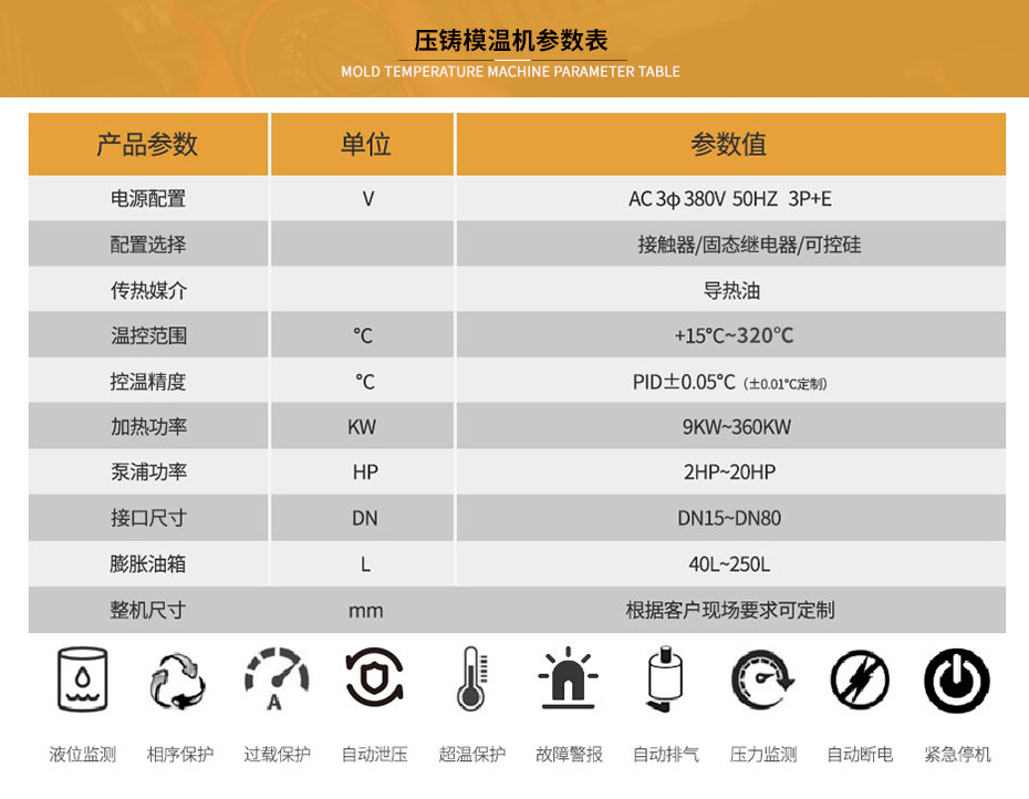 压铸模温机参数