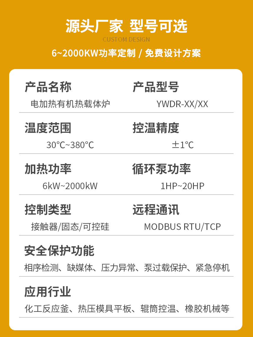 分区供热有机热载体锅炉参数